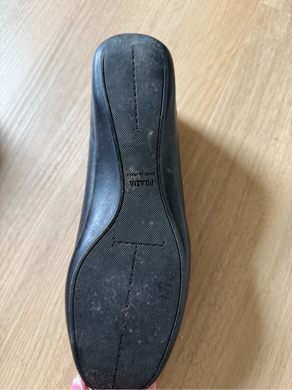 Prada Black Leather Mary Jane Flats for Women - Picture 3 of 5
